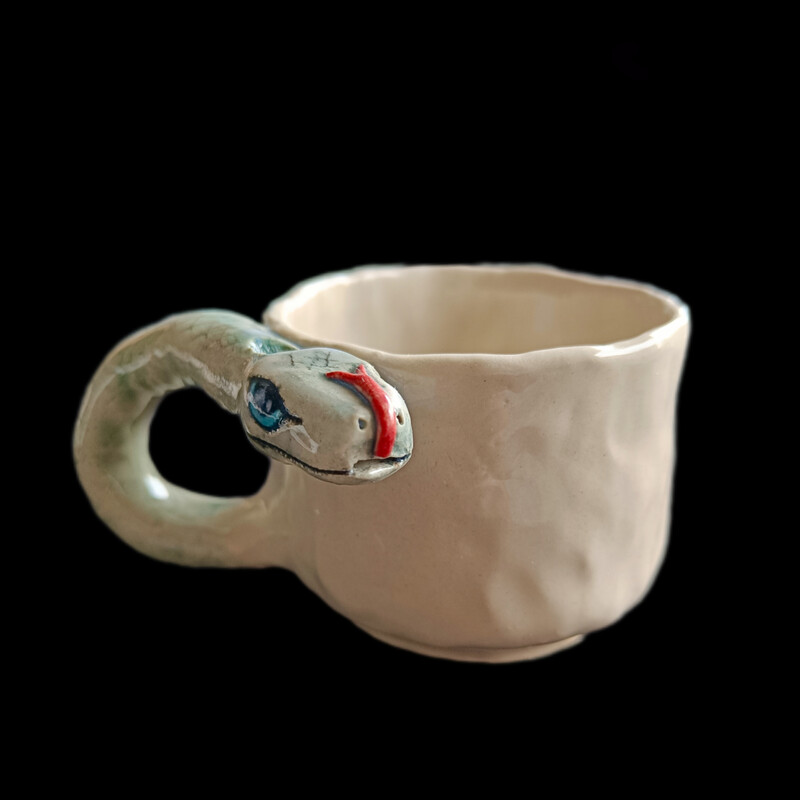 stoneware snake whistling mug 2