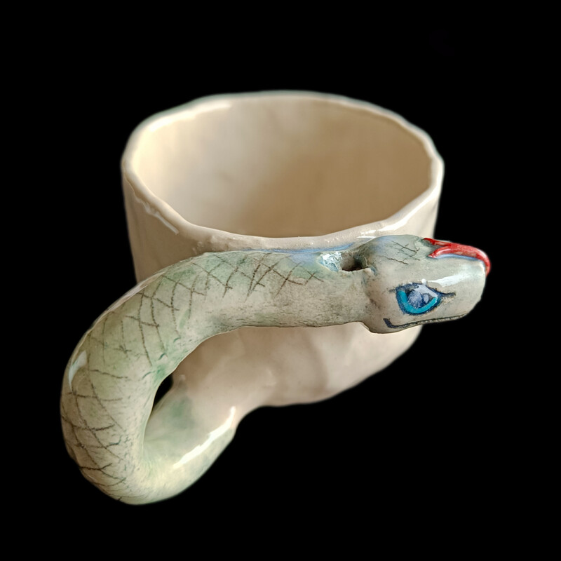 stoneware snake whistling mug 3